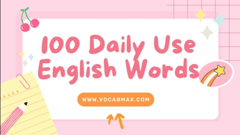 100 Daily Use Vocabulary Words With Meaning PDF