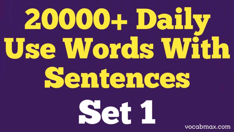 20000+ Daily Use English to Hindi Words With Sentences Set 1
